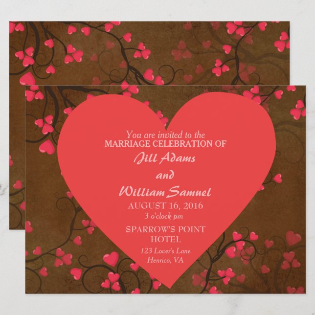 Invitation Lovely Lovely Lovers Mariage (Devant / Derrière)