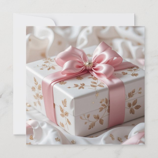 Invitation lovely silk pink gift box (Devant)