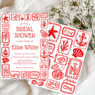 Invitation LoveNotes from the Sea Fête des mariées Modern CUS