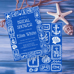 Invitation LoveNotes from the Sea Fête des mariées Modern CUS