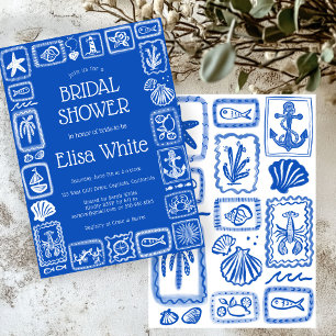 Invitation LoveNotes from the Sea Fête des mariées Modern CUS