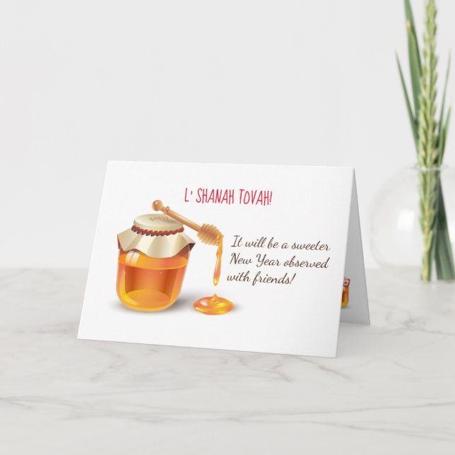 Invitation L'Shanah Tovah ! Un bon et doux miel du Nouvel An (Devant)
