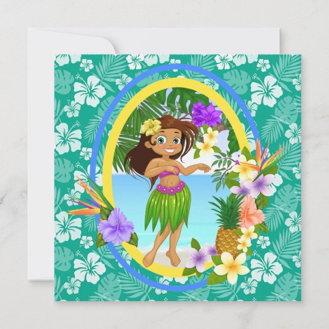 Invitation Luau / Fête de mariage de plage (Devant)