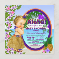 Luau Hula Girl Hwaiian Baby shower tropical