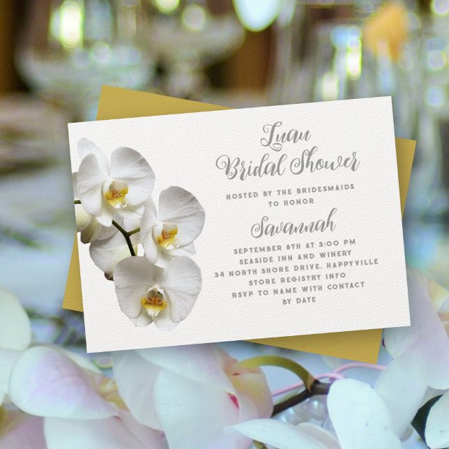 Invitation Luau Orchids Fête des mariées personnalisée (Créateur téléchargé)