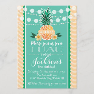 Invitation Luau Party pour Anniversaire, Douche, e