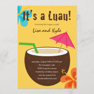 Invitation Luau Showparty ou fiançailles