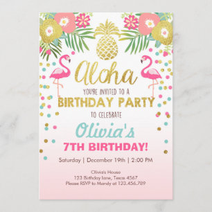 Invitation Luau tropical d'anniversaire d'invitation de