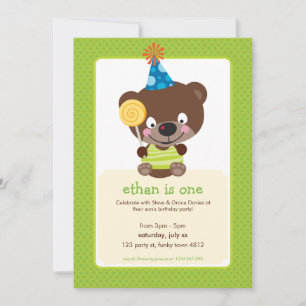 Invitation Lucette de nounours d'INVITATION de PARTIE