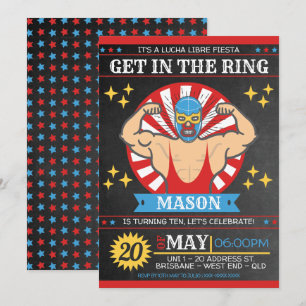 Invitation Lucha Libre soirée mexicaine d'anniversaire