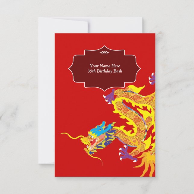 Invitation Lucky Chinese Dragon (Devant)