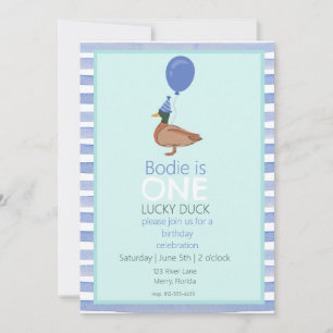 Invitation Lucky Duck 1er anniversaire