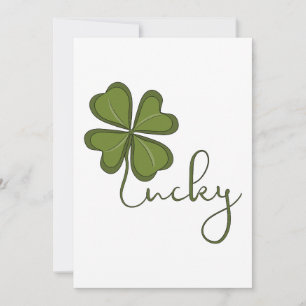 Invitation Lucky Four Leaf Clover
