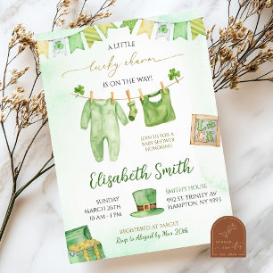 Invitation Lucky in Charm Baby Clothes Baby shower irlandais
