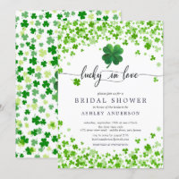 Lucky in Love 4 feuilles Fête des mariées de trèfl