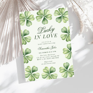 Invitation Lucky in Love Baby Shower au Trèfle Vert
