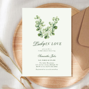 Invitation Lucky in Love Bridal Shower Shamrock Vert