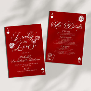 Invitation Lucky In Love Casino Fête de Fiançailles de Fille 