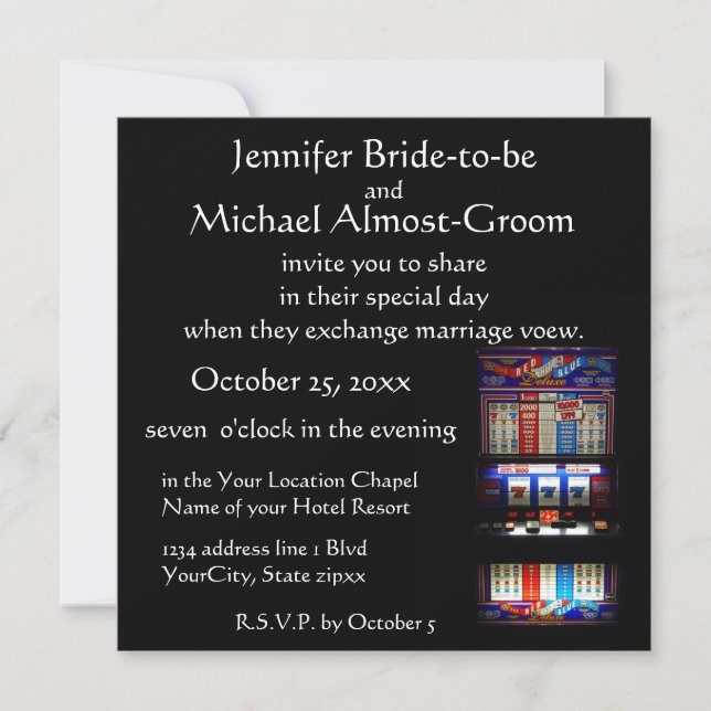 Invitation Lucky in Love Casino Mariage à thème (Devant)