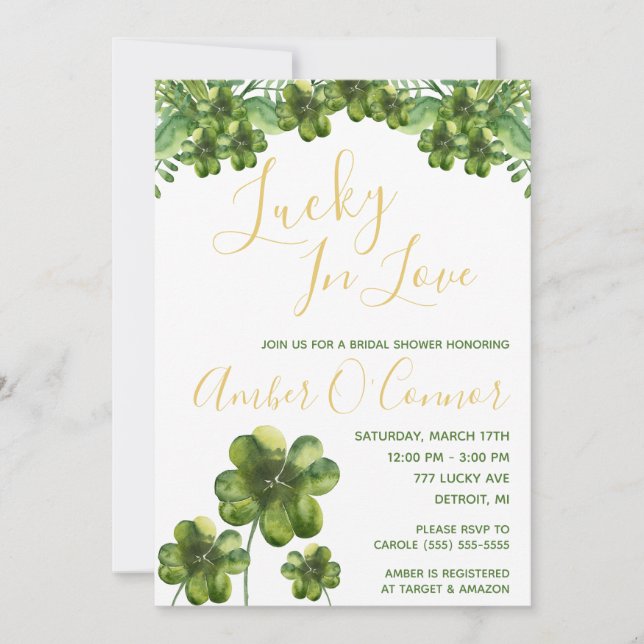 Invitation Lucky in Love ! Fête des mariées de fermeture à qu (Devant)