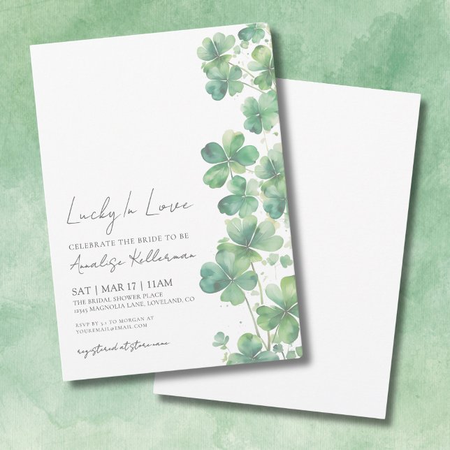 Invitation Lucky In Love Fête des mariées de la Saint Patrick (Lucky In Love St. Patrick's Day Bridal Shower Invitation)