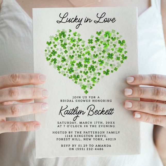 Invitation Lucky In Love Fête des mariées de la Saint Patrick (Créateur téléchargé)