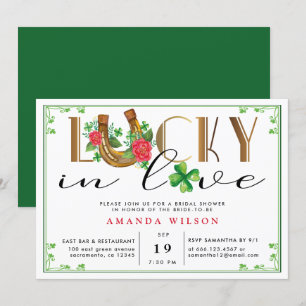 Invitation Lucky In Love Fête des mariées irlandaise