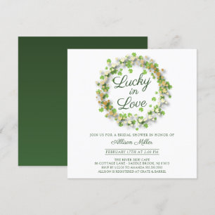Invitation Lucky in Love Golden Shamrocks Fête de l'mariée