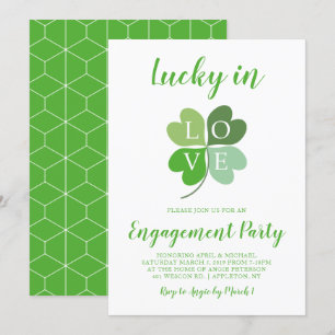 Invitation Lucky In Love Heart Shamrock