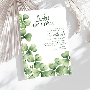 Invitation Lucky in Love Mariage Shower Vert Shamrock 
