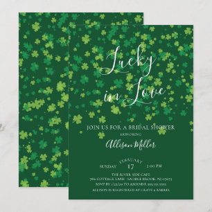 Invitation Lucky in Love Shamrock Fête de l'mariée