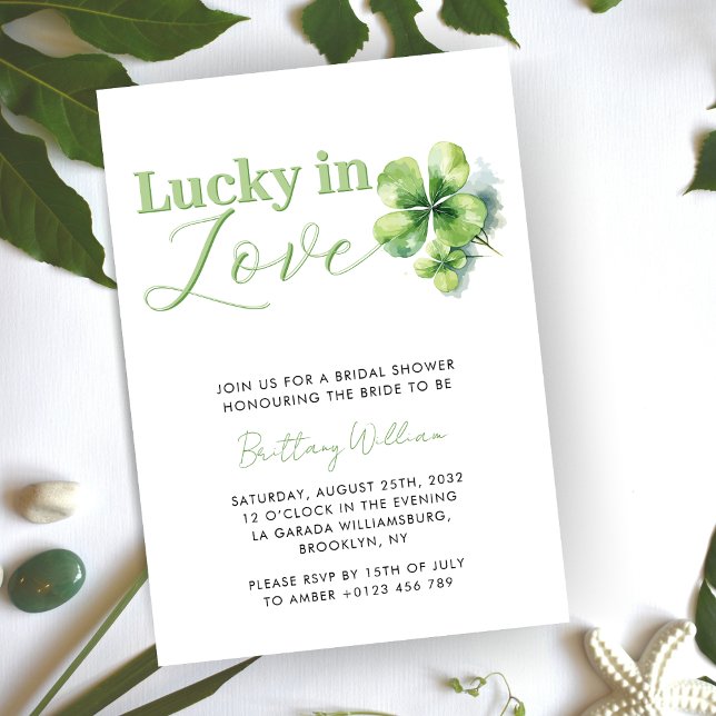 Invitation Lucky in Love St Patrick's Fête des mariées (Créateur téléchargé)