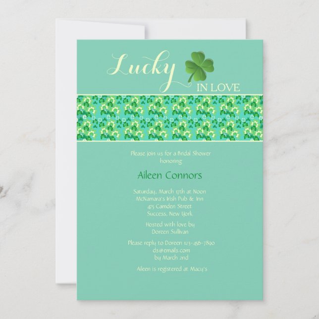 Invitation Lucky in Love U-Pick couleur Arrière - plan (Devant)