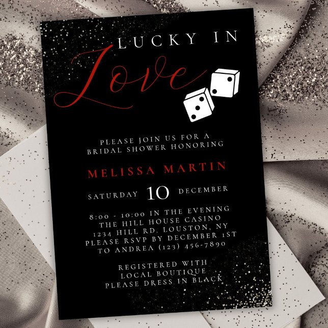 Invitation Lucky in Love Vegas Casino Fête des mariées (Créateur téléchargé)
