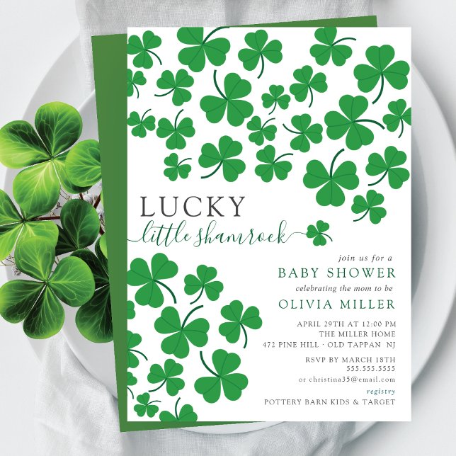 Invitation Lucky Little Shamrock Baby shower (Créateur téléchargé)