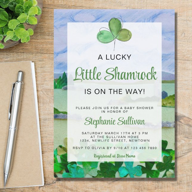 Invitation Lucky Little Shamrock Baby shower (Créateur téléchargé)