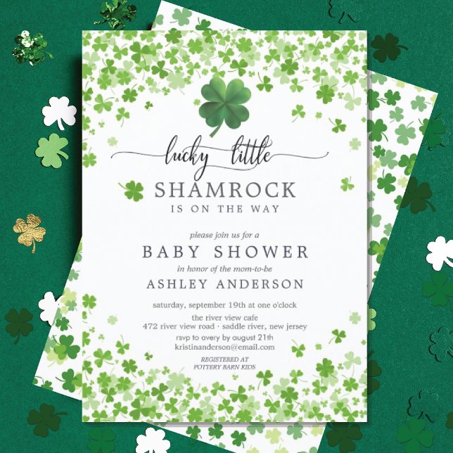Invitation Lucky Little Shamrock Baby shower (Créateur téléchargé)