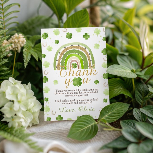 Invitation Lucky One Birthday Thank You Card (Créateur téléchargé)