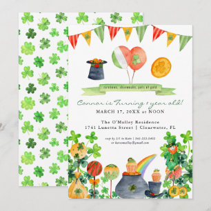 Invitation Lucky One Fête d'anniversaire de la Saint-Patric