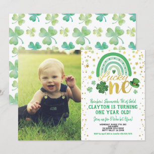 Invitation Lucky One First Birthday St Patrick's Day Photo