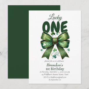 Invitation Lucky One Jour de la Saint Patrick 1er anniversair