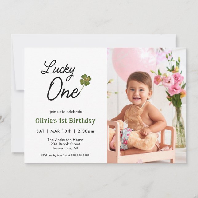 Invitation Lucky One Kids 1er anniversaire (Devant)