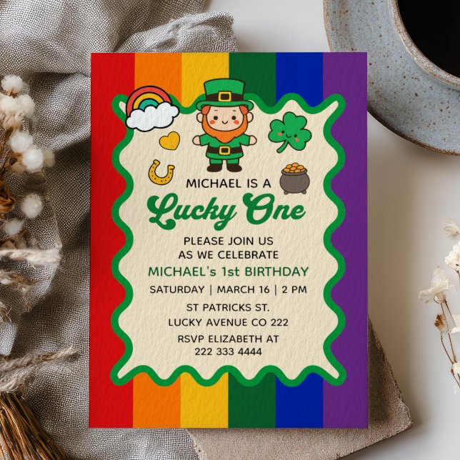 Invitation Lucky One Leprechaun St. Patrick's 1st Birthday (Créateur téléchargé)