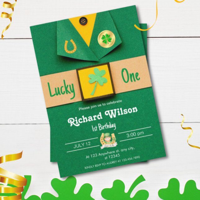 Invitation Lucky One Premier Enfant Shamrock (Créateur téléchargé)