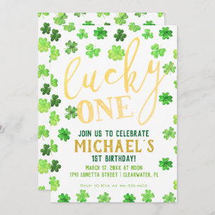Invitation Lucky One Saint Patrick's Day 1er Anniversaire