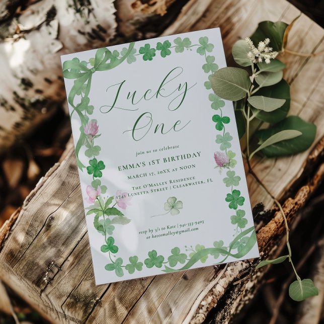 Invitation Lucky One | St. Patrick's Day 1st Birthday (Créateur téléchargé)