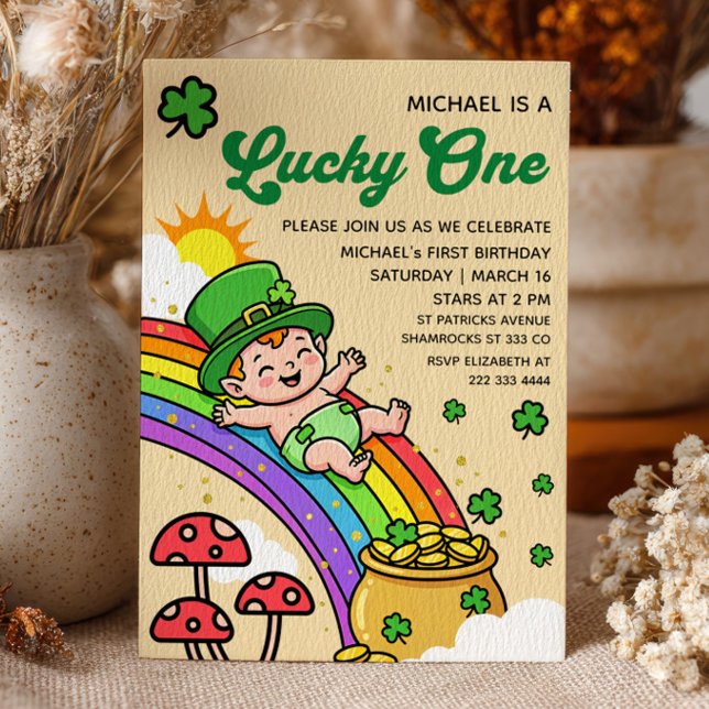 Invitation Lucky One St.Patrick's Day 1st Birthday Party  (Créateur téléchargé)