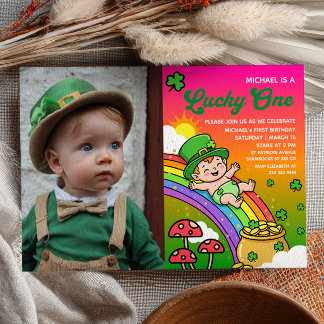 Invitation Lucky One St.Patrick's Day 1st Birthday Photo