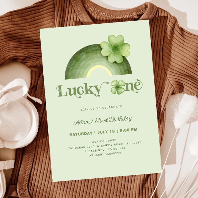 Invitation Lucky One St. Patrick's Day Arc-en-ciel 1er annive (Créateur téléchargé)