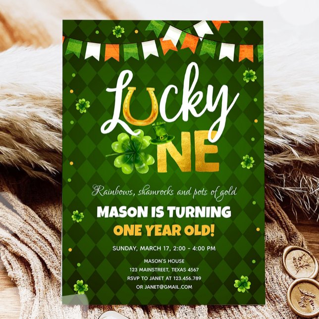 Invitation Lucky One St. Patrick's Day Boy First Birthday Inv (Créateur téléchargé)